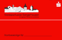 Heftmappe für Kontoauszüge mit Logo der Kreissparkasse Sangerhausen