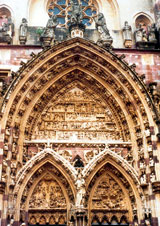 Exkursion 2006: Entlang der Mosel in Lothringen, hier Tympanon der Kathedrale in Thann